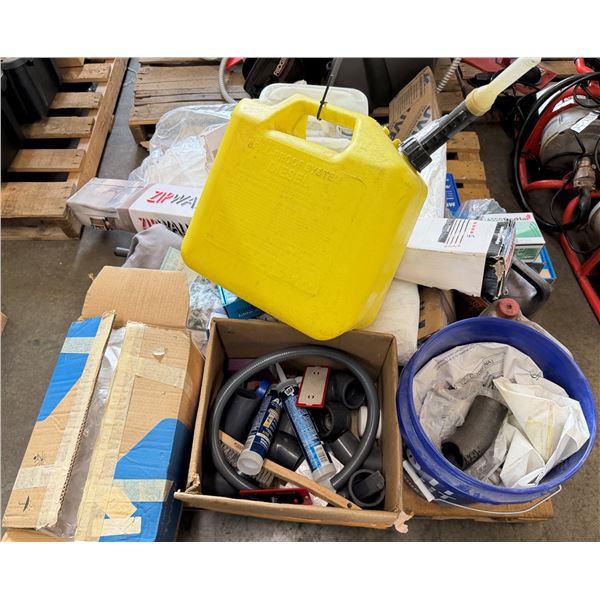 Contents of Pallet: MicroBlue Pump, Silent Mini Aqua Pumps, Pipe Sections, Fittings, Zip Walls, Dies