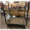 Image 1 : Black Framed Utility Cart w/ Plywood Base 48" x 30" x 56"H