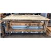 Image 1 : Warehouse Rolling Table 82" x 48" x 40"H & Contents: Alerflex EPDM Insulation, Metal Bars, Duct Hose