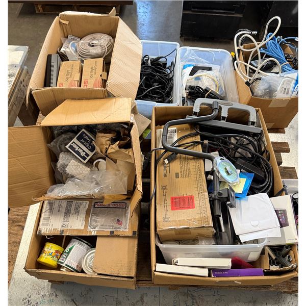 Contents of Pallet: Multiple Clipper Oil Seals, Security Cameras, Wire, Webcam, Tripod, Multi-Mount,