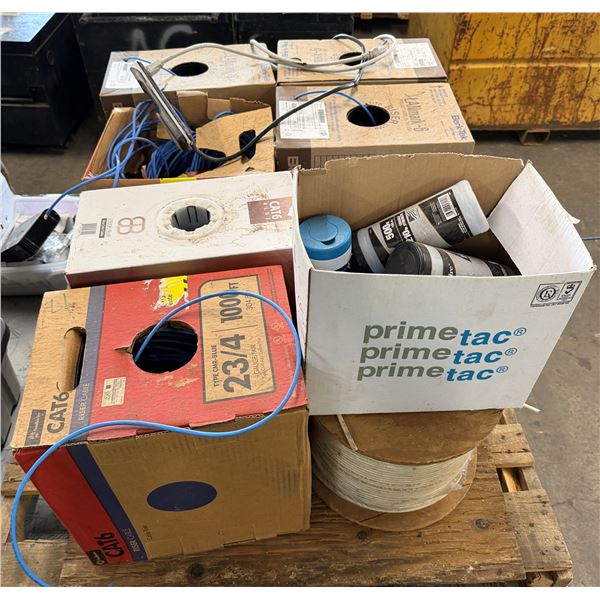 Contents of Pallet: Misc Riser Cable, Primetac Sealing Tapes, etc