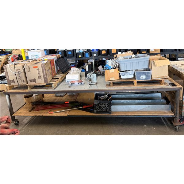 Warehouse Work Table on Wheels w/ Undershelf 132" x 48" x 33"H (contents not included)