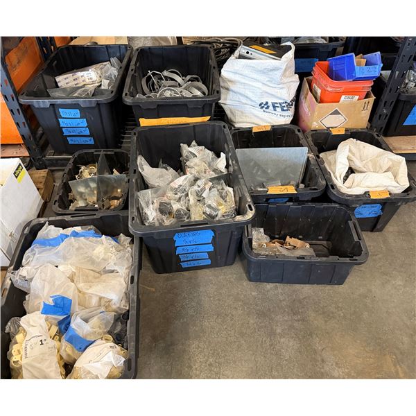 Multiple Bins Pipe Fittings, Pipe Clamps, HOLD-RITE Silencer Clamps, Brackets, Hardware, etc