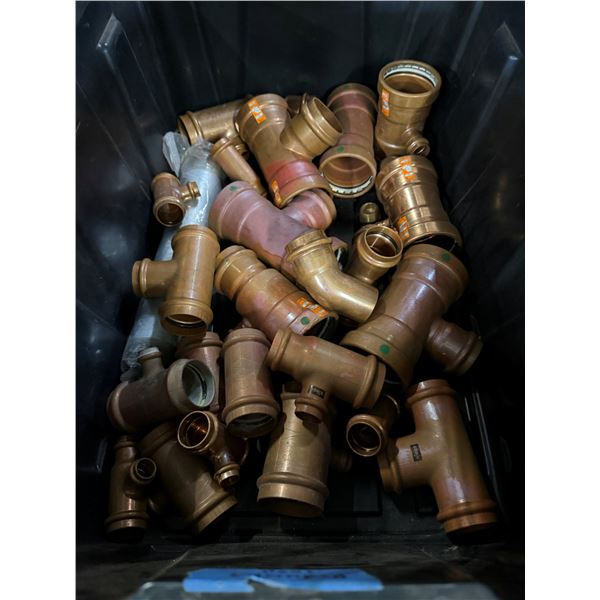 Bin Multiple Copper Pipe Sections & Press Fittings, etc Misc Sizes