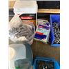Image 5 : Multiple Bins Clamps, Brackets, Bondo Fiberglass Cloth, Hardware, etc