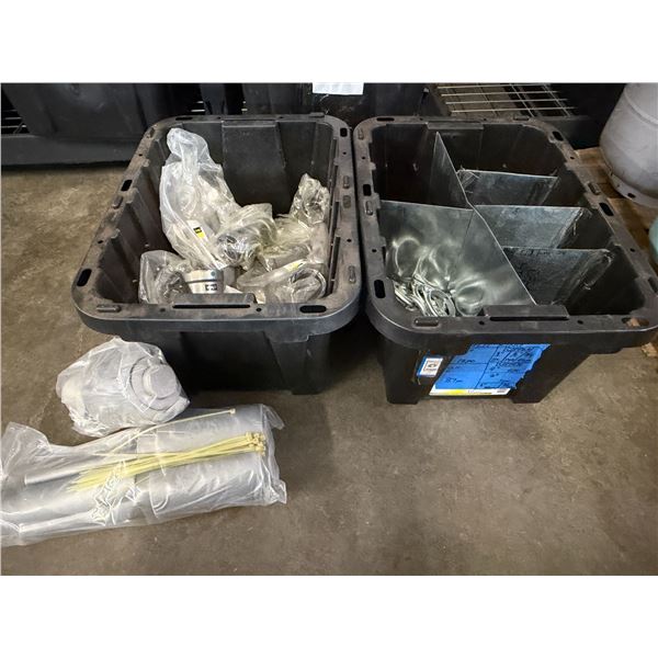 Qty 2 Bins Viega ProPress Pipe Fittings, Insulation Kits, Clamps, etc
