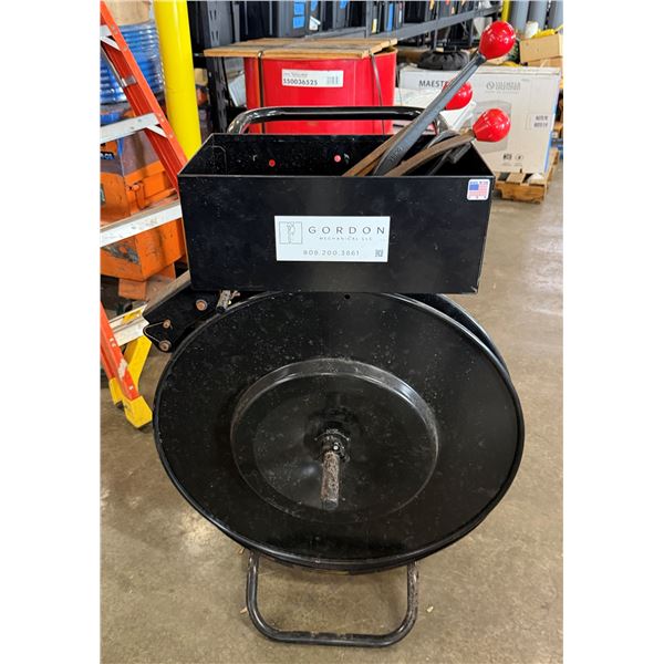 Black Metal Strapping Cart w/ Cutters & Seals