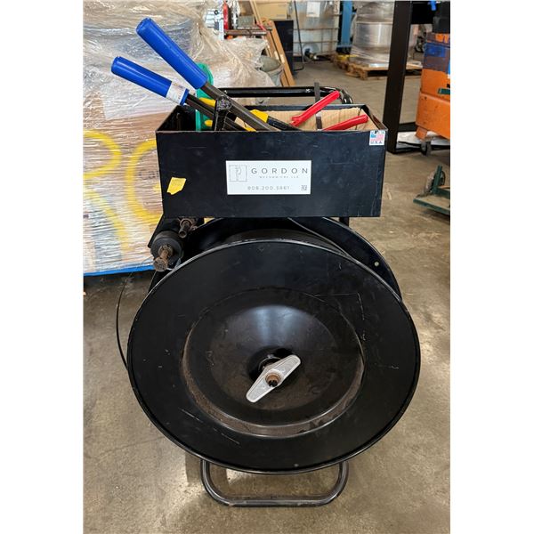 Black Metal Strapping Cart w/ Cutters & Seals