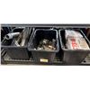 Image 1 : Qty 3 Bins CTS Flanges, Nibco Ball Valves, Braided Metal Hose Parts, etc