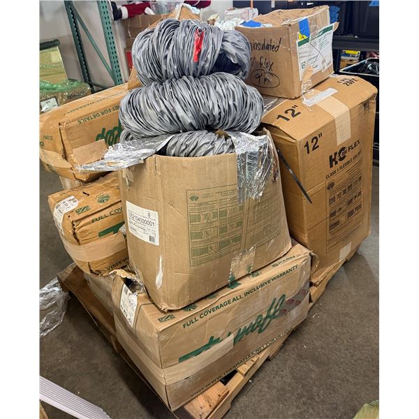 Contents of Pallet: Thermaflex Flexible HVAC Ducting, G-KM Flexible Air Ducts, etc