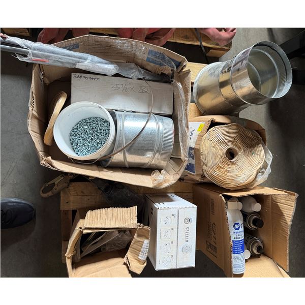 Contents of Pallet: Metal Ventilation Ducts, APC Duct Smoke Detectors, DP & Gorilla Spray Adhesives,