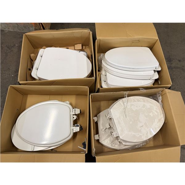 Multiple Boxes White Elongated Toilet Seats