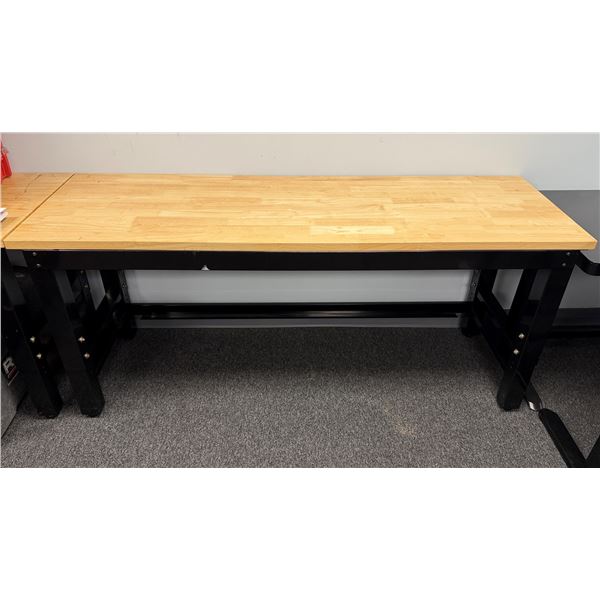 Husky Adjustable Height Solid Wood Top Workbench 72" x 24" x 30"H
