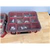 Image 16 : Qty 3 Stackable Organizers & Contents:  Pipe Fittings, Hardware, etc
