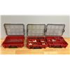 Image 1 : Qty 3 Stackable Organizers & Contents:  Pipe Fittings, Hardware, etc