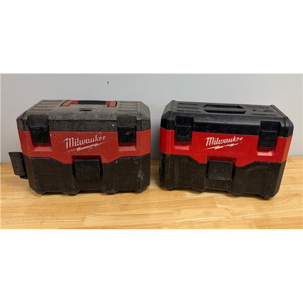 Qty 2 Milwaukee 0880-20 Wet/Dry Vacuums