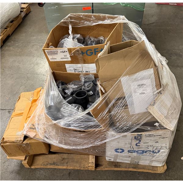 Contents of Pallet: Multiple Boxes +GF+ Georg Fischer Pipe Fittings, Misc Sizes