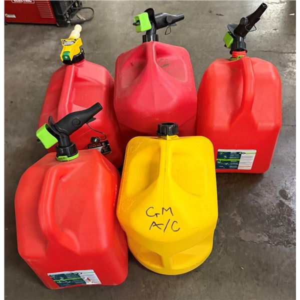 Qty 5 Fuel Cans: 4 Gas/1 Diesel