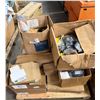 Image 1 : Contents of Pallet: Multiple Boxes Relays, Circuit Breaker Transformers, Pipe Fittings, Clamps, Hard