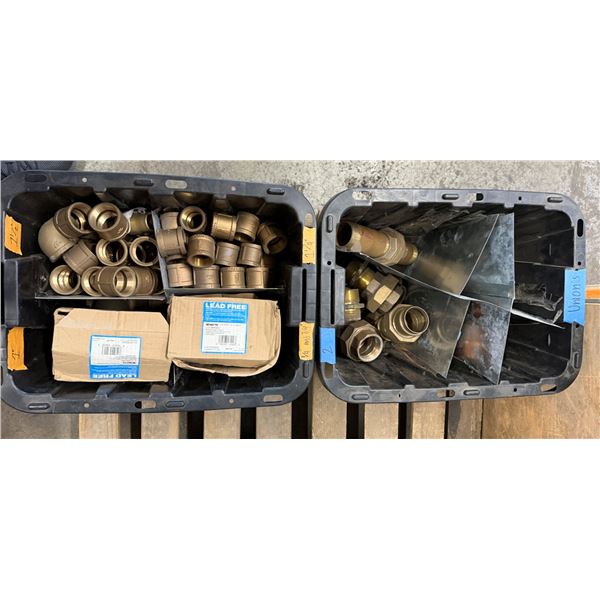 Qty 2 Bins Multiple Anti-Siphon Vacuum Breakers, Brass Fittings, Reducers & Couplings, Misc Sizes