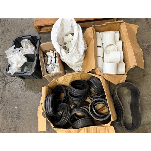Multiple PVC Pipe Fittings, Y's, T's, Elbows, Neoprene Gaskets, etc Misc Sizes