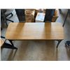 Image 6 : Qty 2 Metal Benches w/ Wooden Seats 37.5" x 13" x 35"H