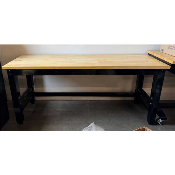 Wooden Table w/ Metal Legs 71.5" x 24" x 31"H