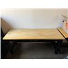 Image 2 : Wooden Table w/ Metal Legs 71.5" x 24" x 31"H