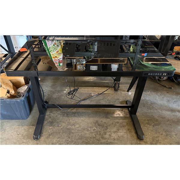 Black Electric Standing Desk w/ Glass Top 47.5" x 24" x 33"H