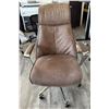 Image 1 : High-Back Brown Upholstered Rolling Office Chair 21" x 19" x 46"H