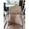 Image 2 : High-Back Brown Upholstered Rolling Office Chair 21" x 19" x 46"H
