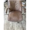 Image 3 : High-Back Brown Upholstered Rolling Office Chair 21" x 19" x 46"H