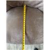 Image 6 : High-Back Brown Upholstered Rolling Office Chair 21" x 19" x 46"H