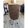 Image 8 : High-Back Brown Upholstered Rolling Office Chair 21" x 19" x 46"H