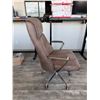 Image 9 : High-Back Brown Upholstered Rolling Office Chair 21" x 19" x 46"H