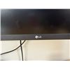 Image 2 : Qty 2 LG Monitors Mounted on Black Dual Monitor Stand 27" (each)