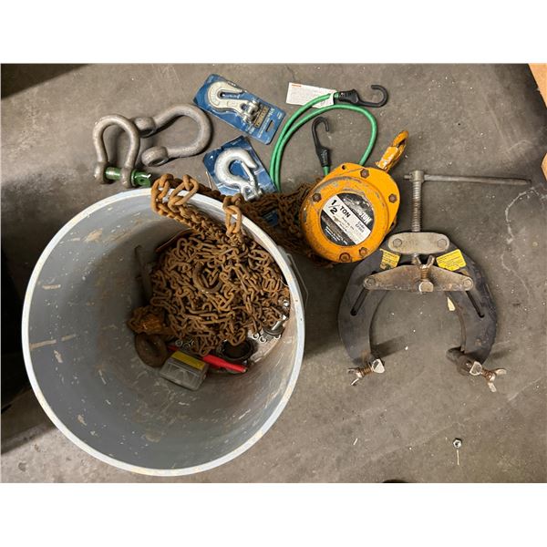 Harrington CF Series Manual Chain Hoist, Shackles, Hooks, Pipe Clamp, Chain, etc