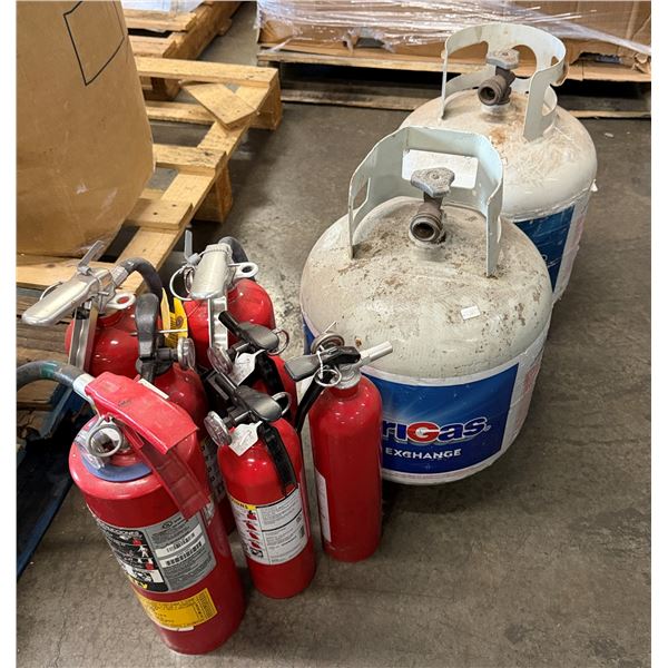 Qty Approx. 7 Fire Extinguishers & 2 AmeriGas Propane Tanks