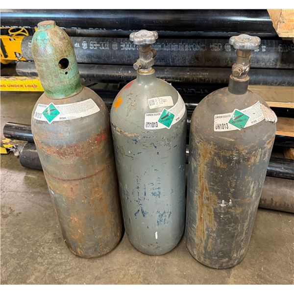 Qty 3 Cylinder Carbon Dioxide Tanks