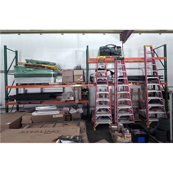 Warehouse Pallet Rack Shelving System 197" x 36" x 144"H (Contents & Ladders Not Included)