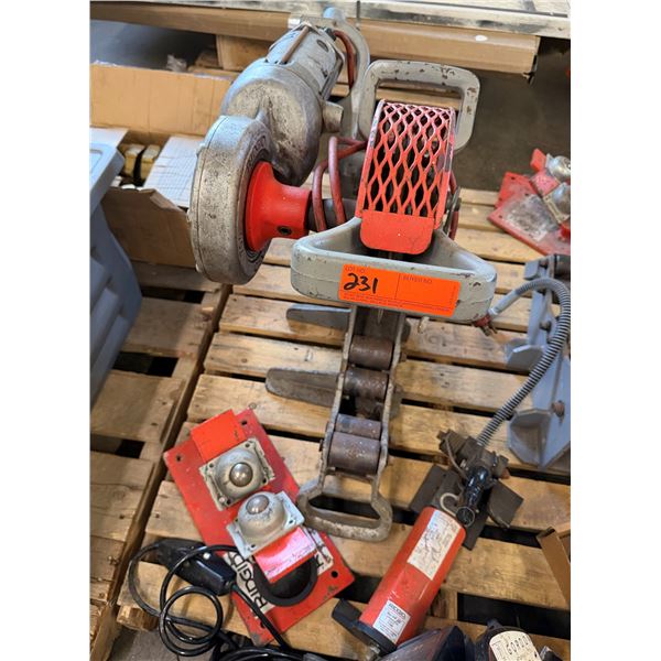 Ridgid 700 Pipe Threader, 258-XL Pipe Cutter, Pipe Support Stands, etc