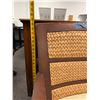 Image 10 : Qty 3 Wooden Armchairs w/ Upholstered Seats & Woven Backs 32" x 27" x 34"H