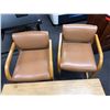 Image 4 : Qty 2 Wooden Armchairs w/ Upholstered Seats 20" x 20" x 30"H & Backs w/ Wooden Table 48" x 24"