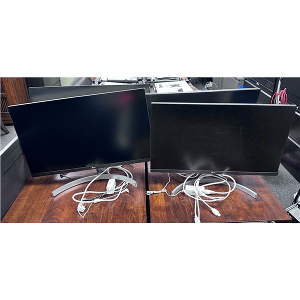 Qty 4 LG Monitors on Ergonomic Stands 27" (each)
