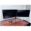 Image 1 : Qty 2 MSI Nvidia G-Sync 3CA7 Monitors Mounted on Black Dual Monitor Stand 27" (each)