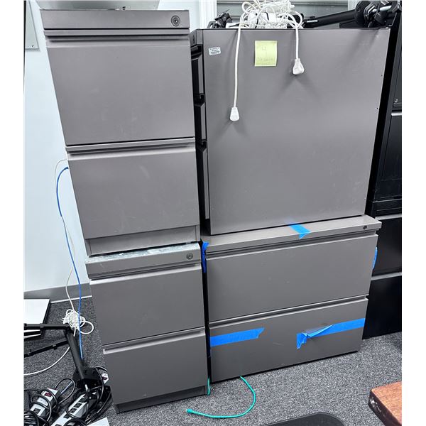 Qty 4 Filing Cabinets: 2 Vertical, 1 Lateral, etc, Misc Sizes