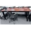 Image 1 : Husky Wooden Table w/ Metal Legs 72" x 24" x 31.5"H w/ Rolling Office Chair