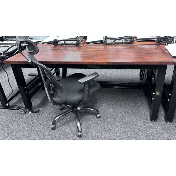 Husky Wooden Table w/ Metal Legs 72" x 24" x 31.5"H w/ Rolling Office Chair
