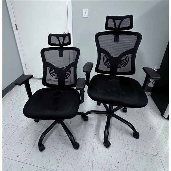 Qty 2 Rolling Office Chairs w/ Mesh Backs