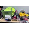 Image 1 : Multiple Safety Gear: Gloves, Rain Coats, Earplugs, Caution Signs, First Aid Kit, etc